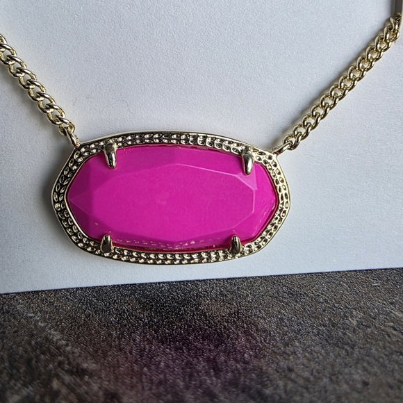 Kendra Scott Gold Necklace with Pink Pendant - Picture 3 of 5